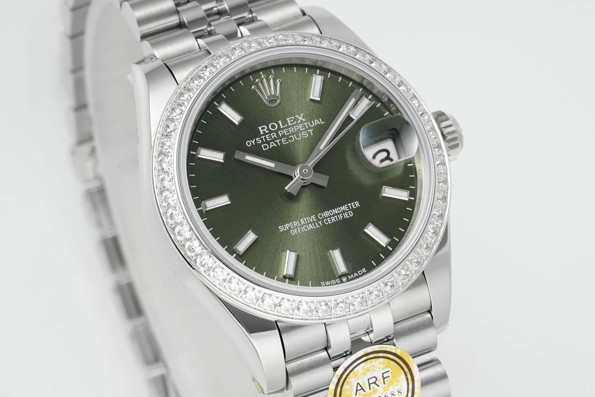 Timeless AR Factory Rolex Datejust 31mm Green Dial Diamond Bezel Stainless Steel Jubilee Bracelet Women’s Luxury Watch 4977