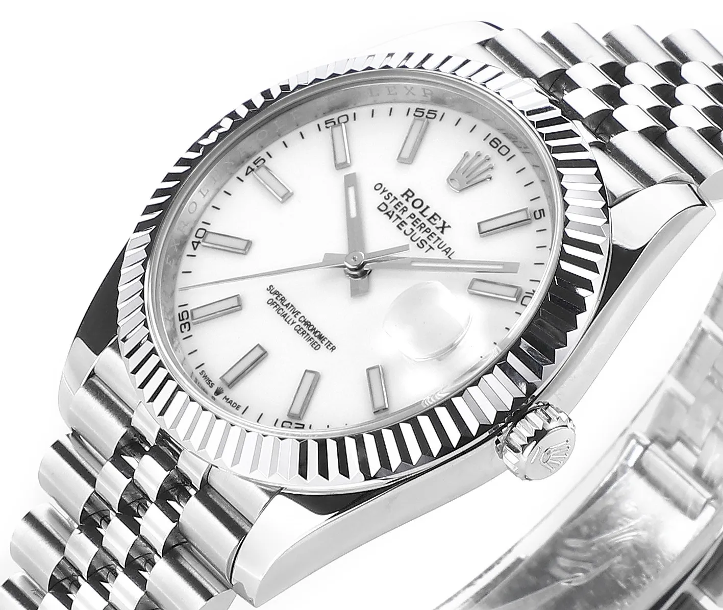 Durable AR Factory Rolex Datejust 41mm Stainless Steel White Dial Fluted Bezel Jubilee Bracelet Automatic Men’s Watch 4856