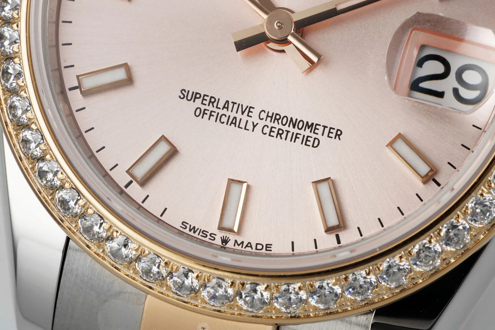 AR Factory Rolex Datejust 31mm Two-Tone Stainless Steel and Yellow Gold Pink Dial Diamond Bezel Women’s Watch Sleek 172