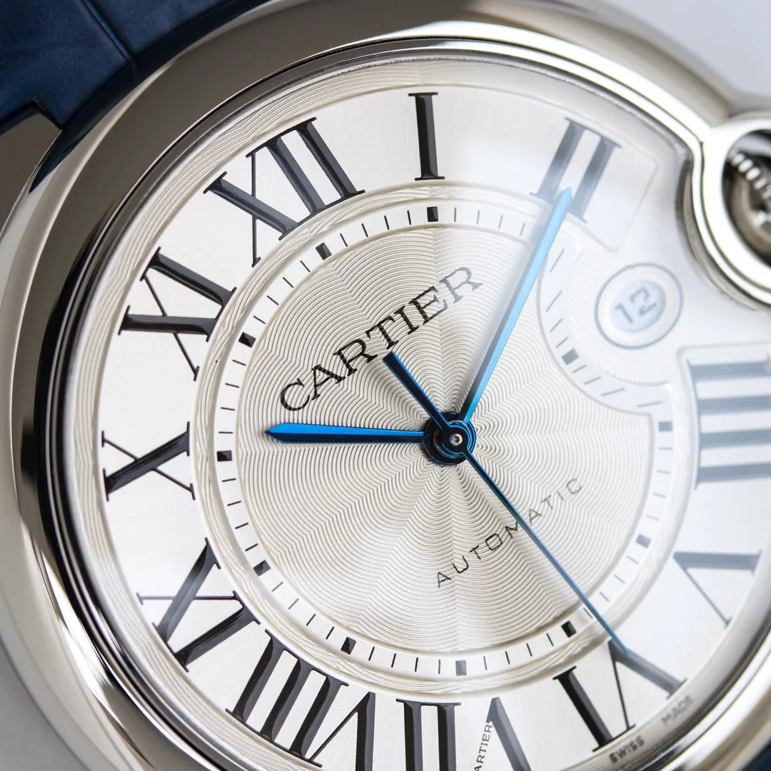 Bright Cartier Ballon Bleu Automatic Blue Leather Replica Watch – High-Quality Fake Cartier Timepiece 2743
