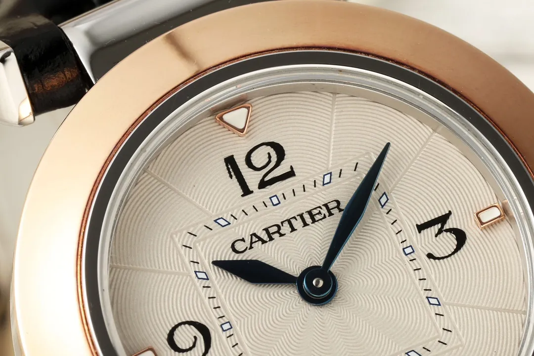 Unique Cartier Pasha AF Edition White Dial Rose Gold and Steel Case Black Leather Strap Automatic Women’s Watch 2809