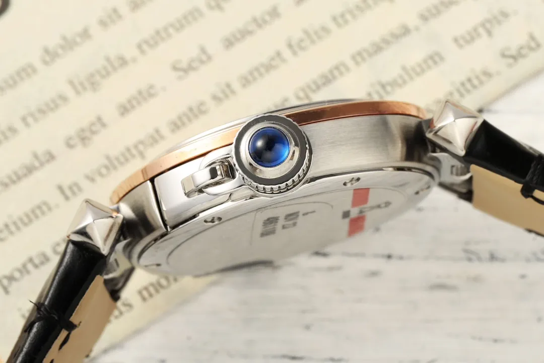 Unique Cartier Pasha AF Edition White Dial Rose Gold and Steel Case Black Leather Strap Automatic Women’s Watch 2809