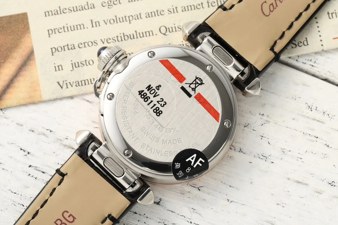 Unique Cartier Pasha AF Edition White Dial Rose Gold and Steel Case Black Leather Strap Automatic Women’s Watch 2809