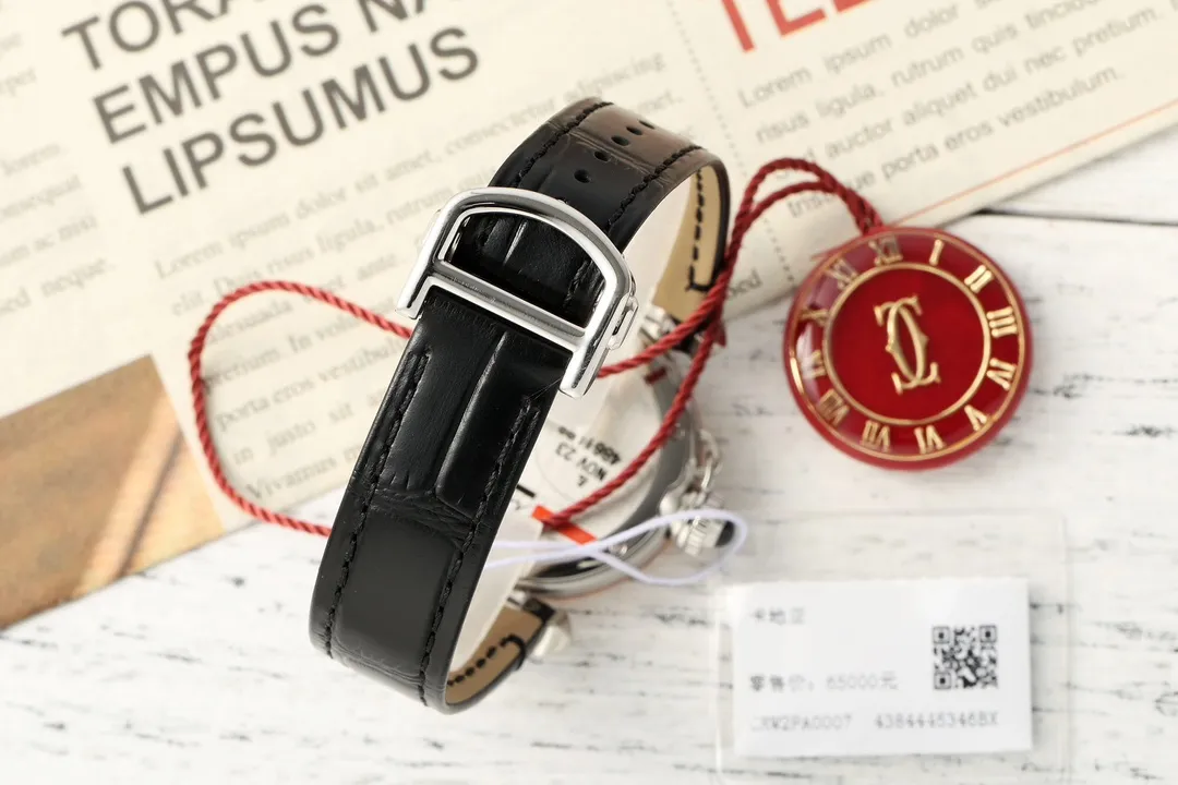 Unique Cartier Pasha AF Edition White Dial Rose Gold and Steel Case Black Leather Strap Automatic Women’s Watch 2809