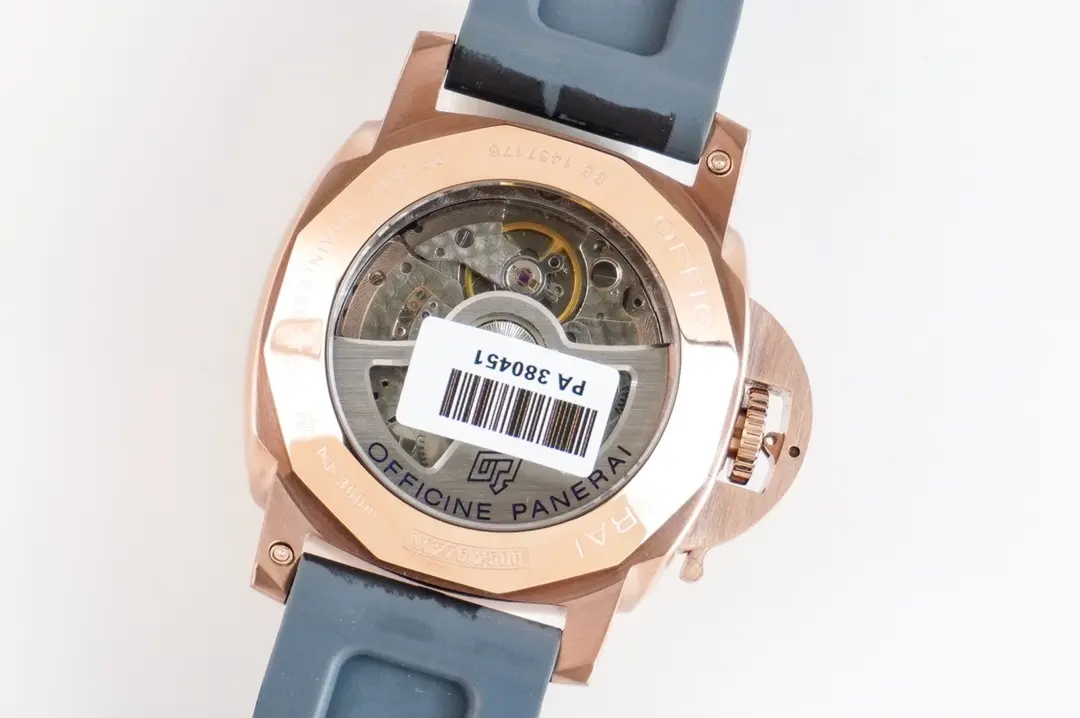 Classic Panerai Luminor Marina Automatic Rose Gold Case Black Dial Camouflage Rubber Strap Men’s Luxury Watch 787