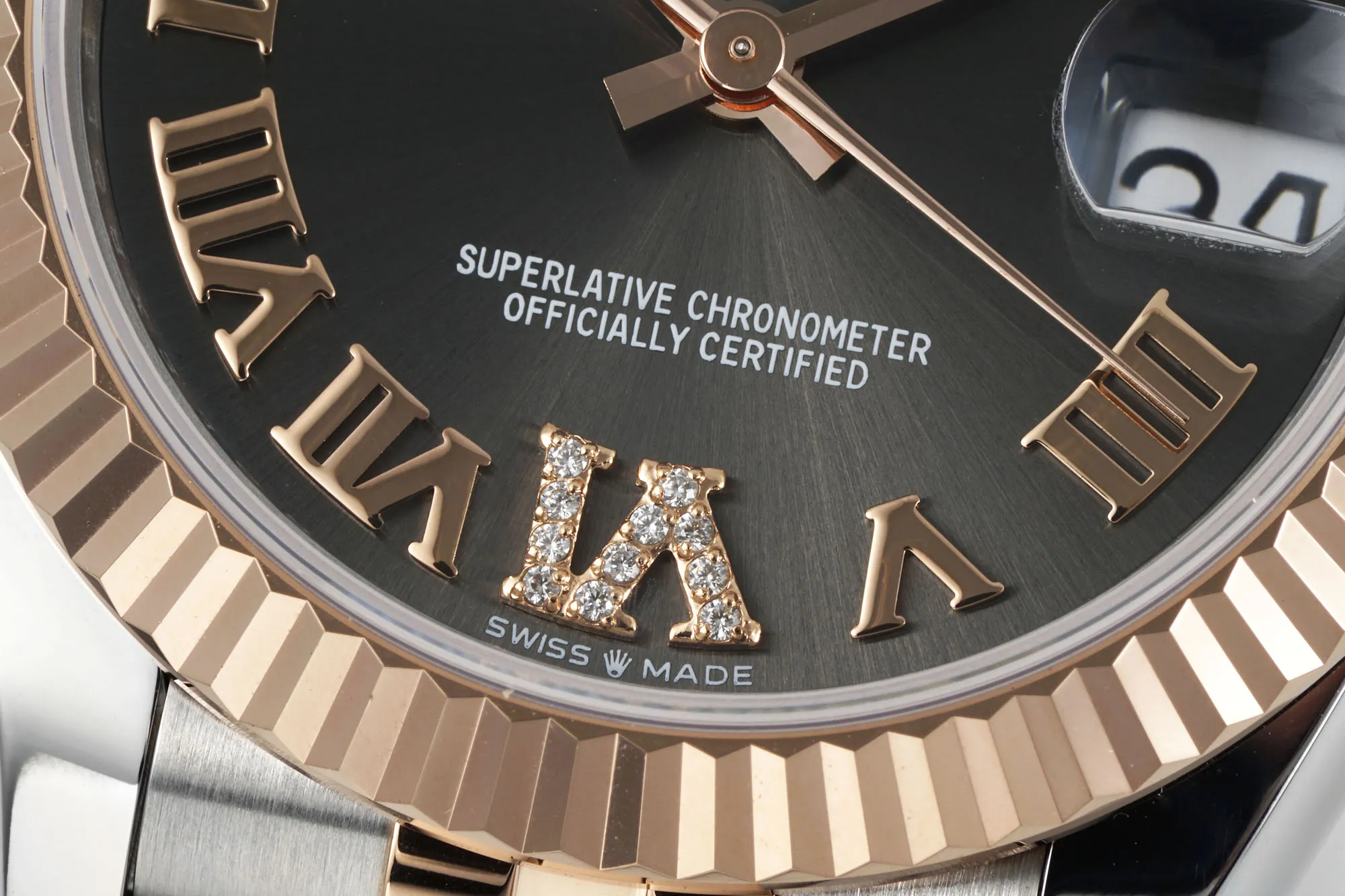 Breathable AR Factory Rolex Datejust 31mm Two-Tone Steel and Rose Gold Jubilee Bracelet Watch with Chocolate Brown Dial and Roman Numerals 4930