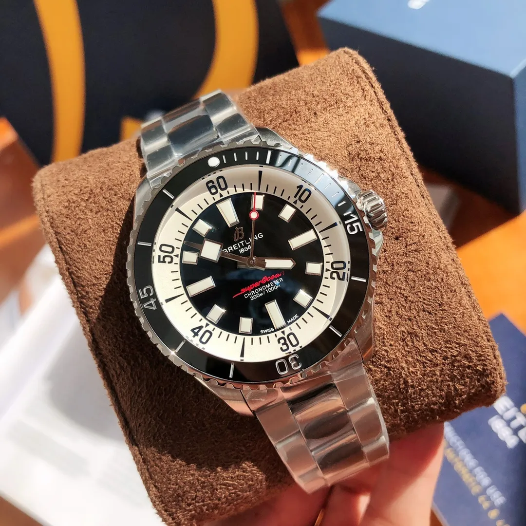 BLS Factory Breitling Superocean Automatic Black and White Panda Dial Stainless Steel Men’s Diver Wa StreetReady 2646
