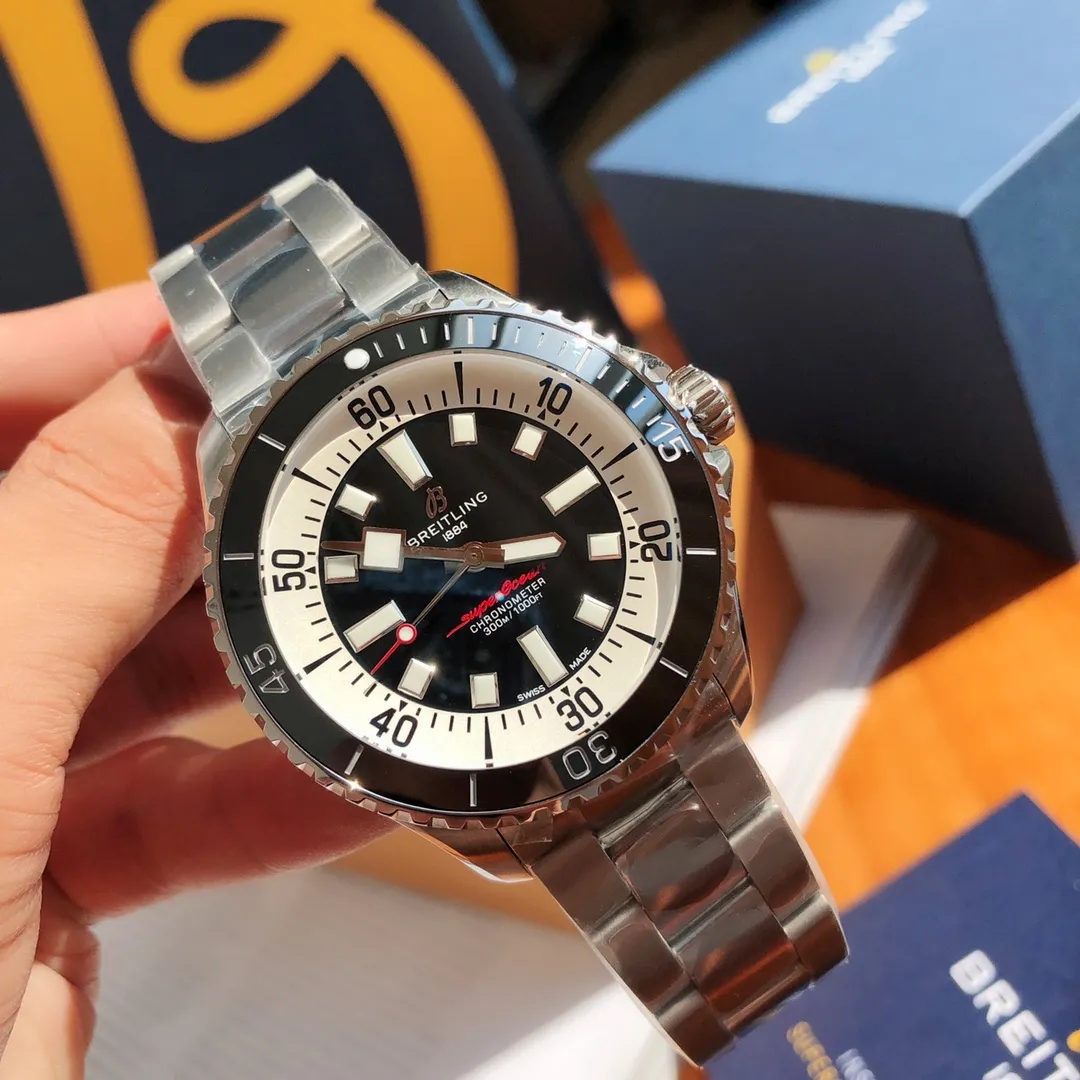 BLS Factory Breitling Superocean Automatic Black and White Panda Dial Stainless Steel Men’s Diver Wa StreetReady 2646