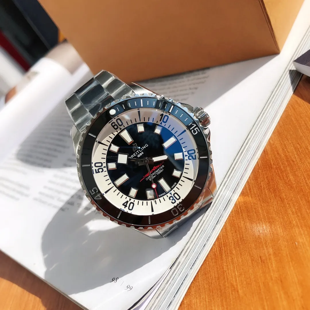 BLS Factory Breitling Superocean Automatic Black and White Panda Dial Stainless Steel Men’s Diver Wa StreetReady 2646