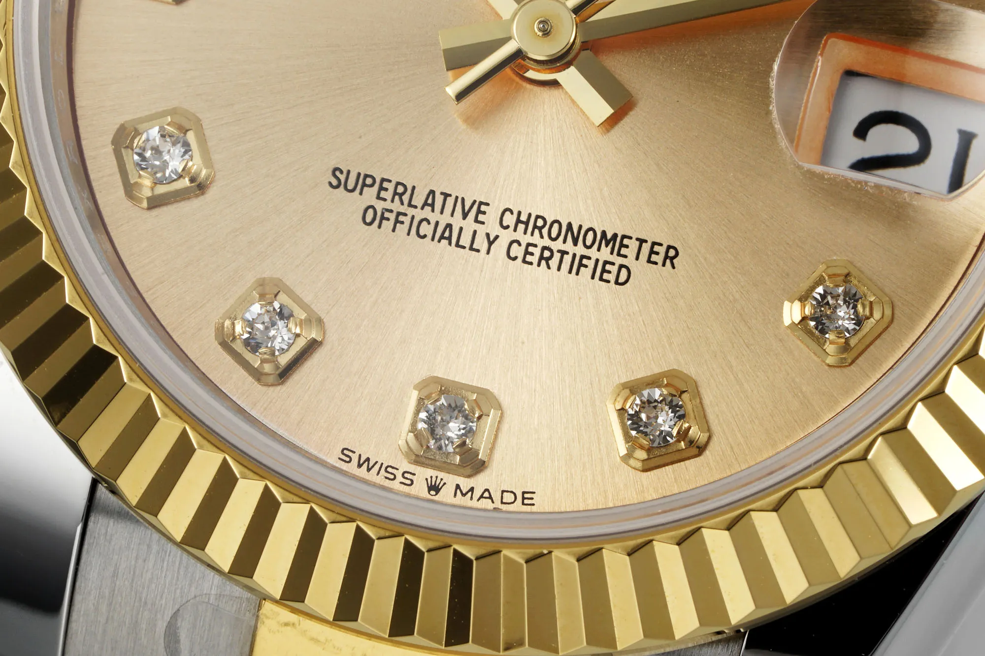 AR Factory Rolex Datejust 31mm Two-Tone Yellow Gold and Steel Oyster Bracelet Champagne Diamond Dial Ladies Watch Soft 191
