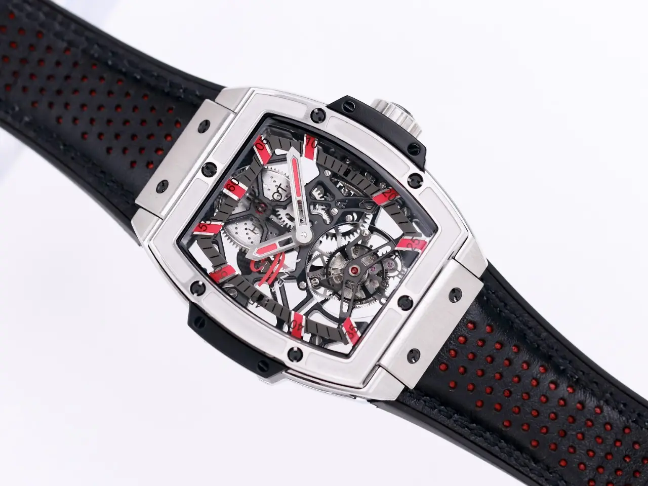 BB Factory Hublot Masterpiece 906 Tourbillon Watch – Rose Gold Platinum, Black and Red Leather Strap, Manual Wind Movement, Super Clone Edition OdorResistant 1388
