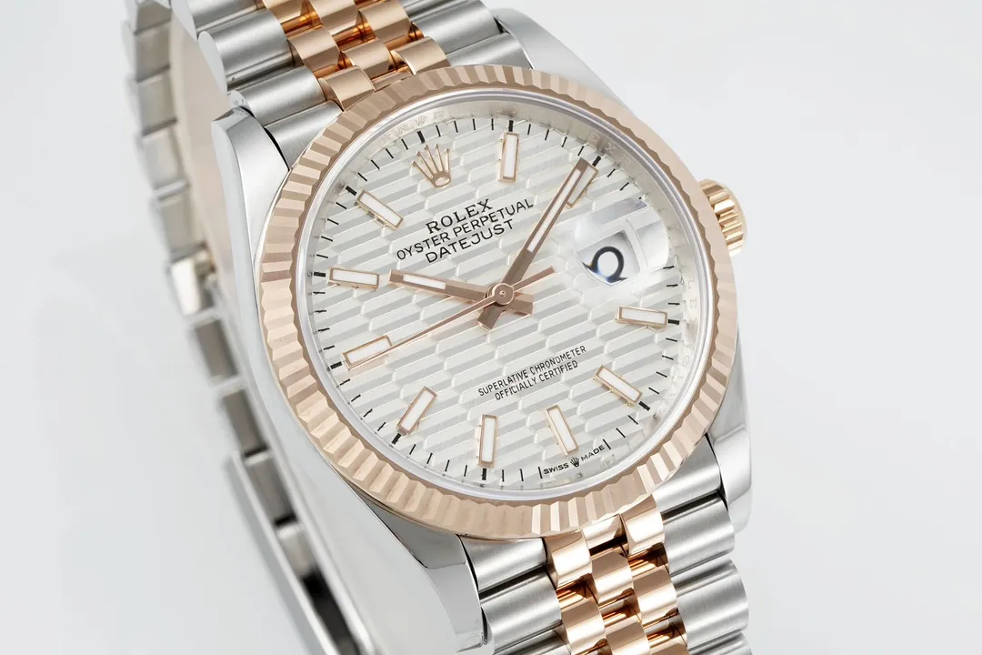 Effortless VS Factory Rolex Datejust 36mm Two-Tone Stainless Steel and Rose Gold Jubilee Bracelet Watch 289