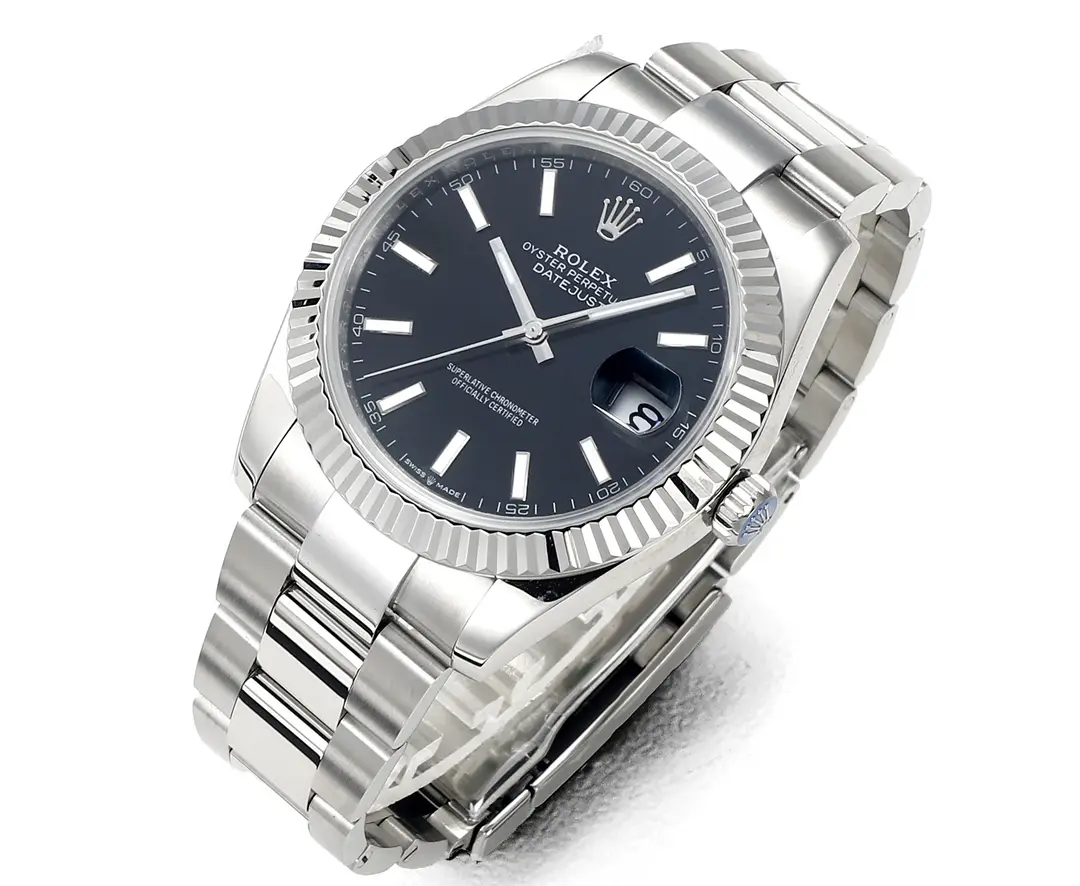 Minimalist Rolex Datejust 41mm Black Dial Stainless Steel Automatic Watch – Super Clone Rolex 183