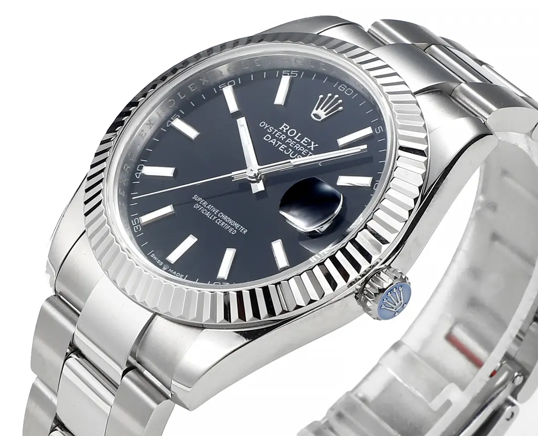 Minimalist Rolex Datejust 41mm Black Dial Stainless Steel Automatic Watch – Super Clone Rolex 183