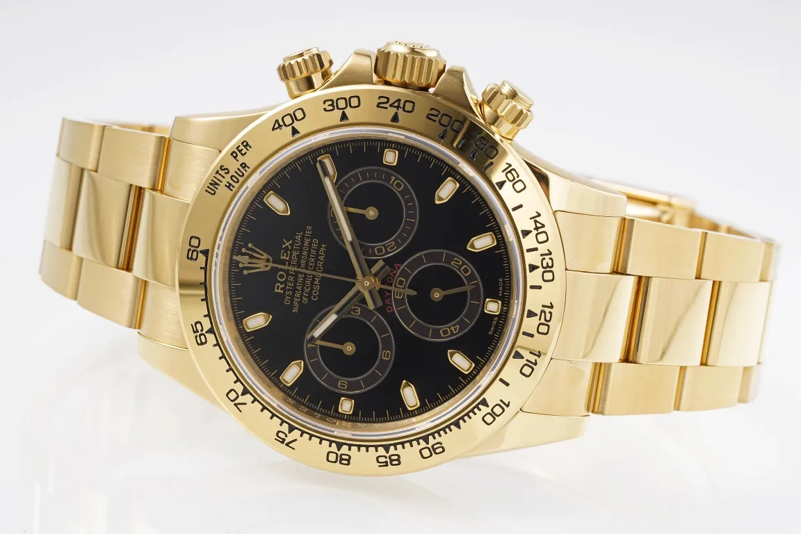 WeatherProof BT Factory Rolex Daytona 4130 – Gold with Black Dial – VSF Luxury Chronograph Watch Collection 4828