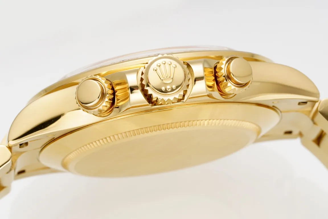 WeatherProof BT Factory Rolex Daytona 4130 – Gold with Black Dial – VSF Luxury Chronograph Watch Collection 4828