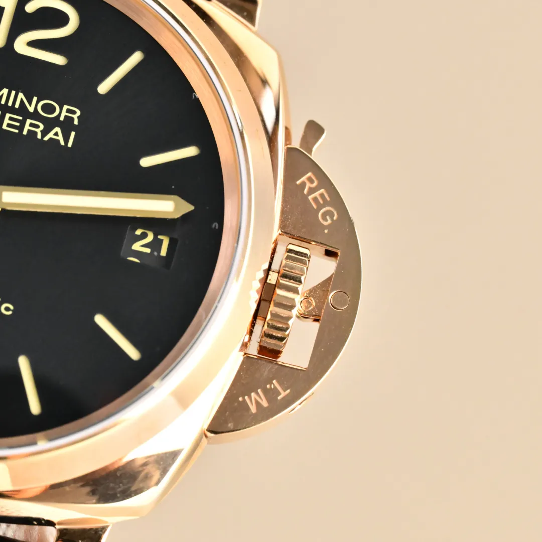 VS Factory Panerai Luminor Automatic Black Dial Rose Gold Case Black Alligator Leather Strap Men’s Luxury Watch MultiPurpose 793
