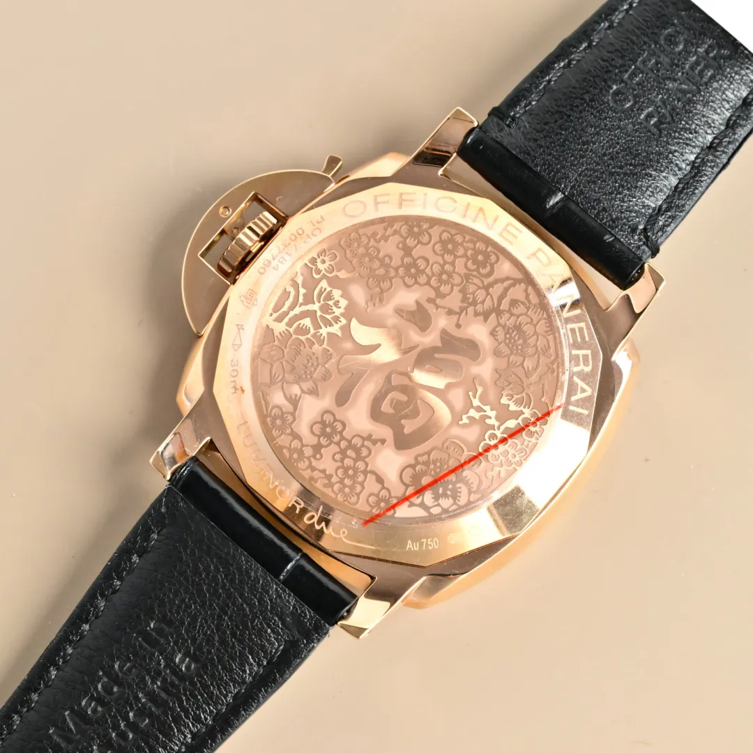 VS Factory Panerai Luminor Automatic Black Dial Rose Gold Case Black Alligator Leather Strap Men’s Luxury Watch MultiPurpose 793