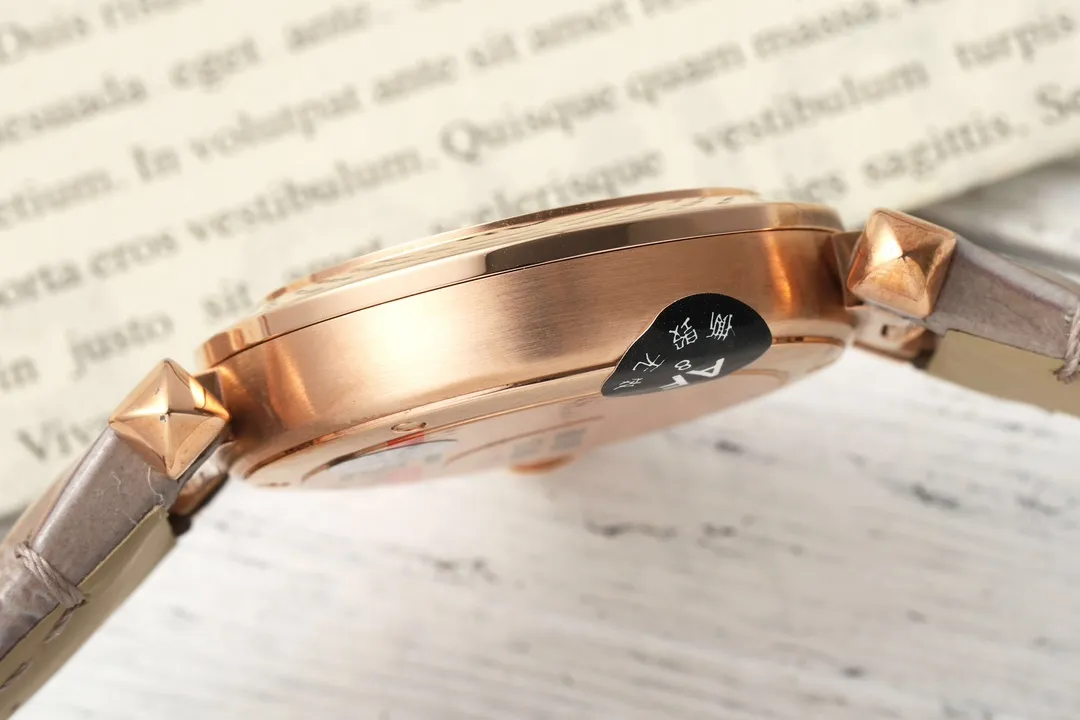 SportInspired Cartier Pasha de Cartier Women’s Rose Gold Automatic Watch with Gray Alligator Leather Strap and White Dial 2812