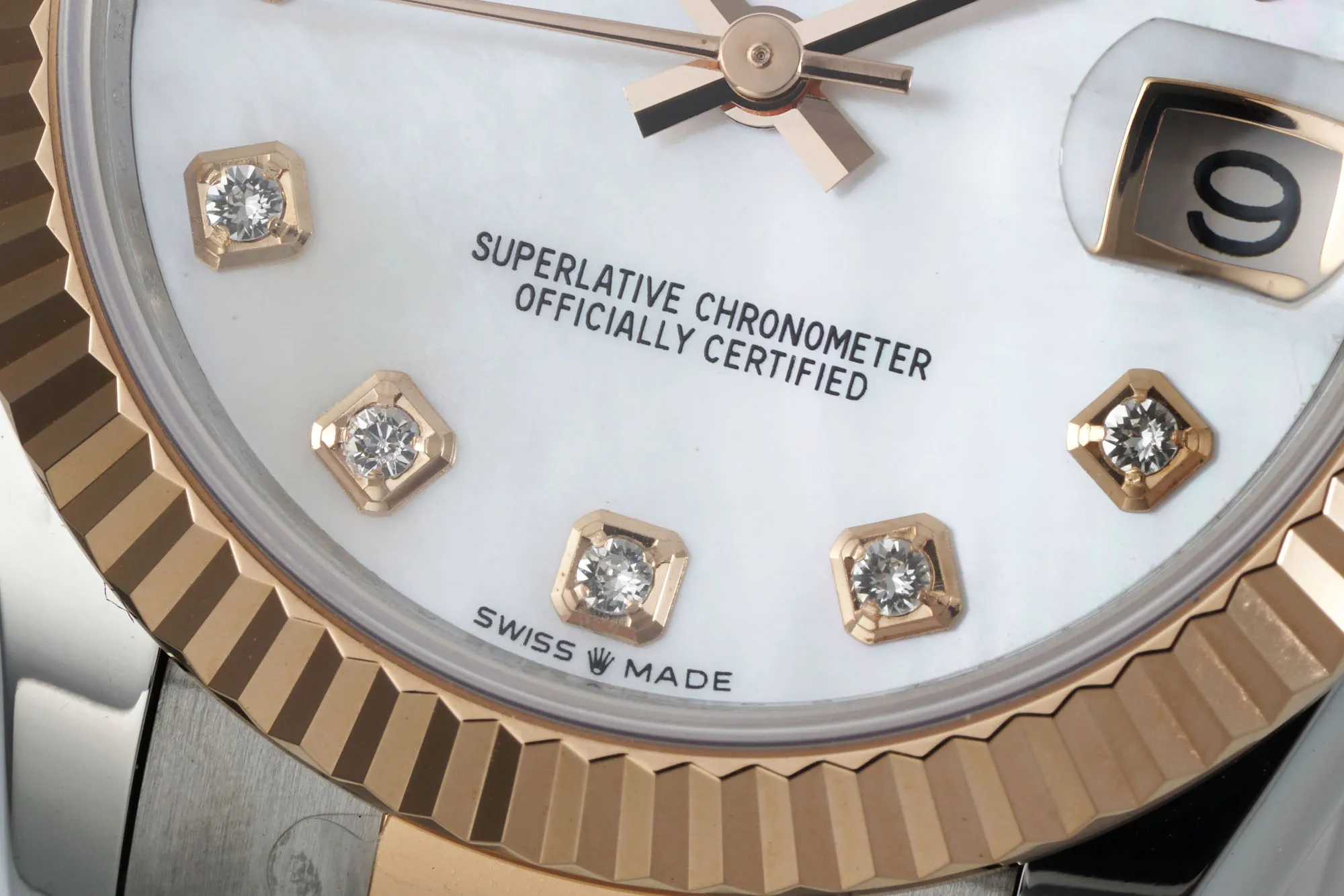 FlexibleFit AR Factory Rolex Lady-Datejust 28mm White Mother-of-Pearl Dial Diamond Bezel Two-Tone Stainless Steel and Yellow Gold Jubilee Bracelet Women’s Watch 4929