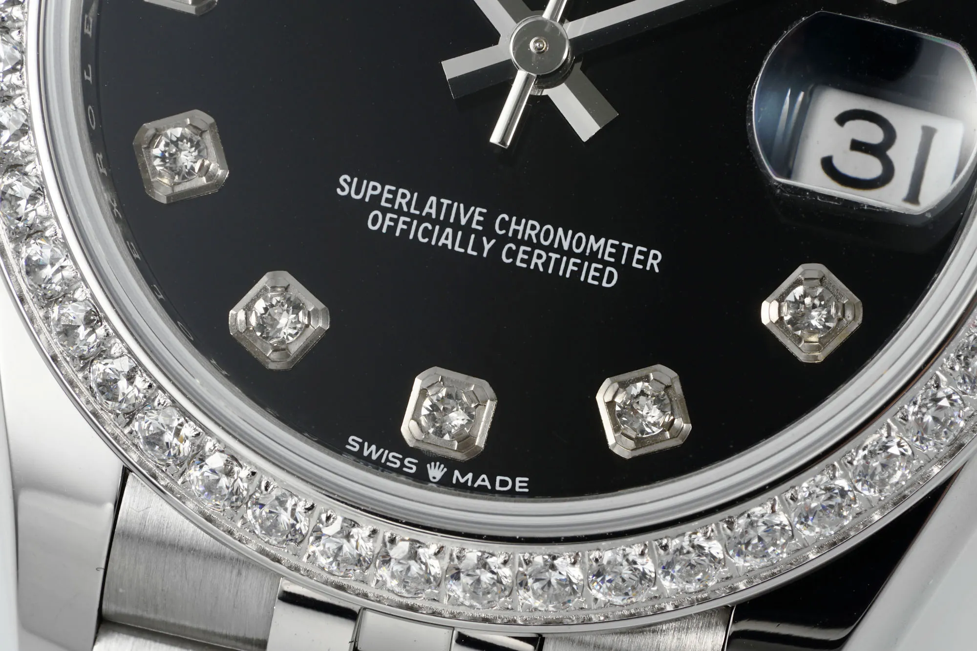 EyeCatching AR Factory Rolex Datejust 31mm Black Diamond Dial with Diamond Bezel Stainless Steel Jubilee Bracelet Women’s Luxury Watch 147