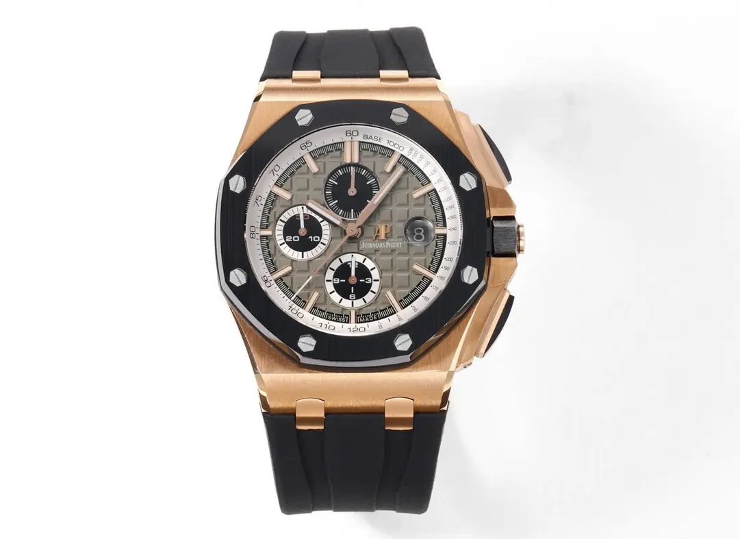 ZF Factory Audemars Piguet Royal Oak Offshore Rose Gold Black Super Clone Replica Watch Flexible 2299