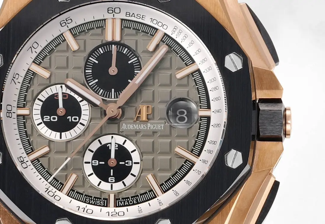 ZF Factory Audemars Piguet Royal Oak Offshore Rose Gold Black Super Clone Replica Watch Flexible 2299