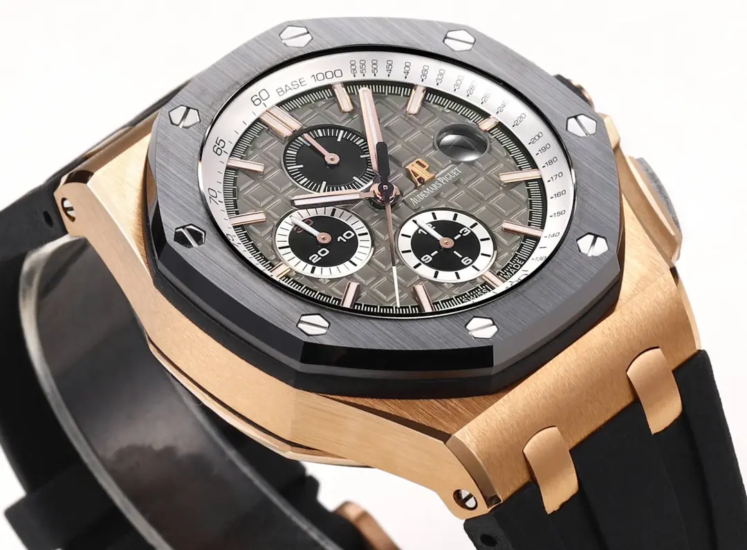 ZF Factory Audemars Piguet Royal Oak Offshore Rose Gold Black Super Clone Replica Watch Flexible 2299