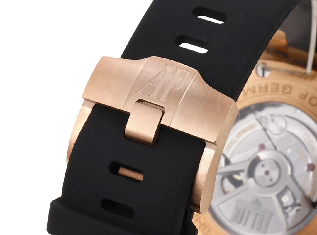 ZF Factory Audemars Piguet Royal Oak Offshore Rose Gold Black Super Clone Replica Watch Flexible 2299