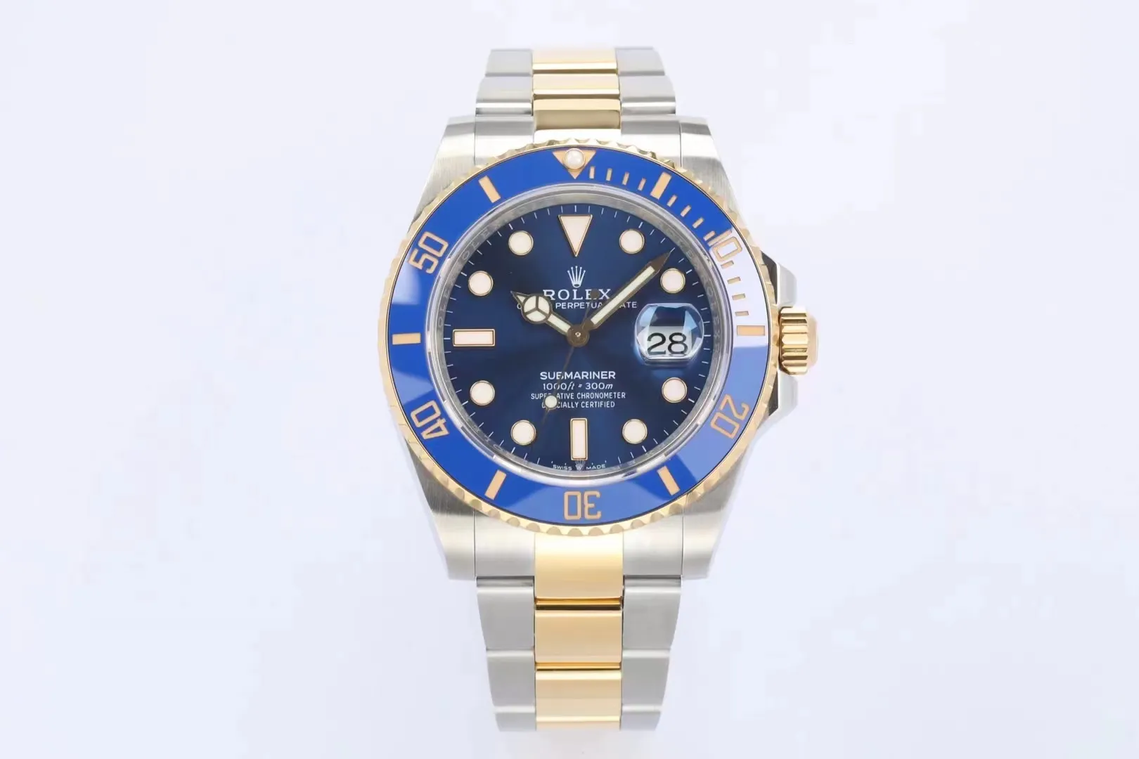 Elegant AR Factory Rolex Submariner Date Blue Dial Ceramic Bezel Two-Tone Stainless Steel Watch 4853