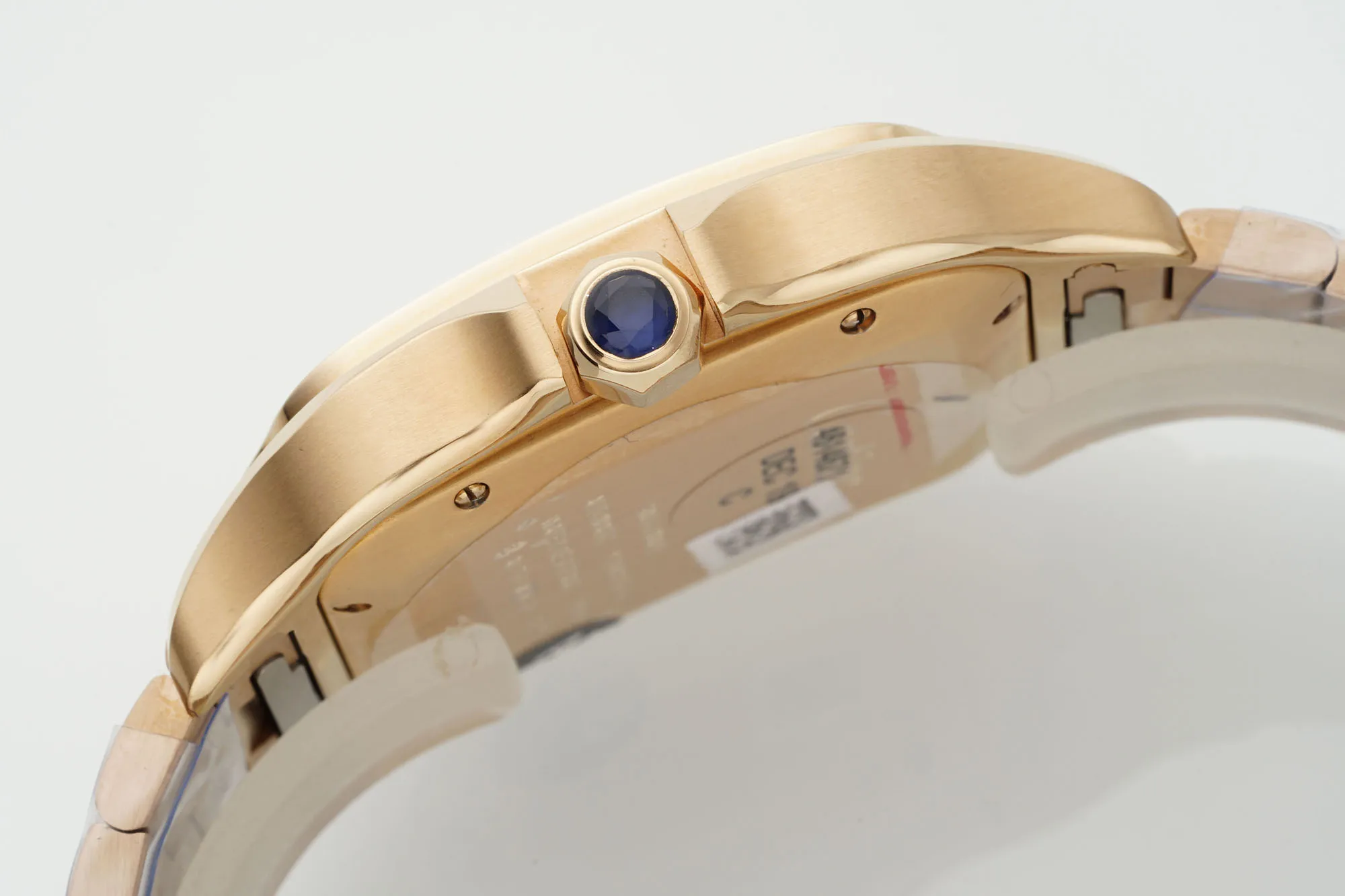 Refined AF Factory Cartier Santos de Cartier Automatic Rose Gold Watch with White Roman Dial and Metal Bracelet 2770