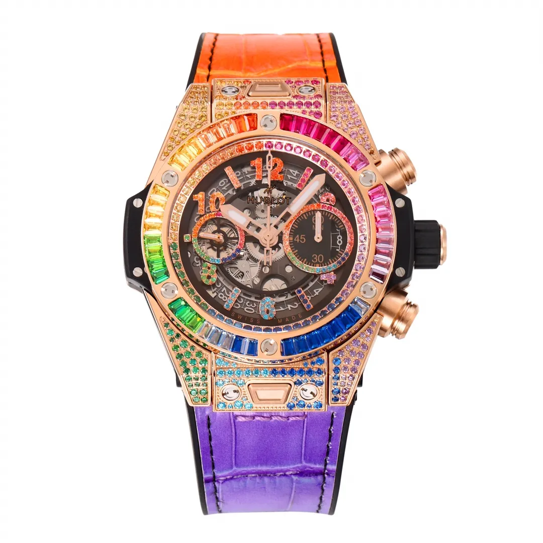 Sporty HB Factory Hublot Big Bang Unico Rainbow Watch – Multicolor, Chronograph, 45mm, Super Clone Edition 5847