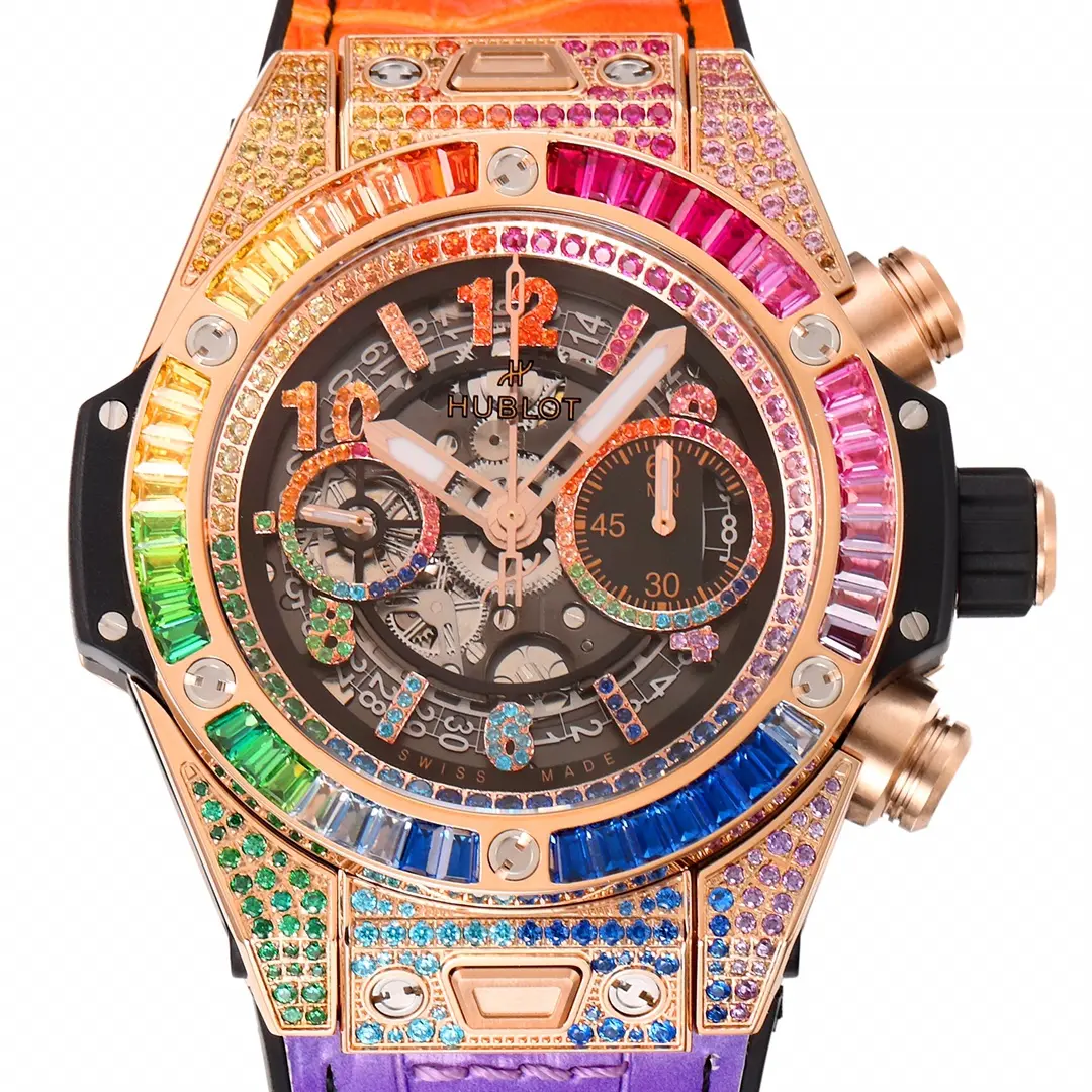 TW Factory Hublot Big Bang Unico Rainbow Watch – Multicolor, Chronograph, 45mm, Super Clone Edition BestValue 847