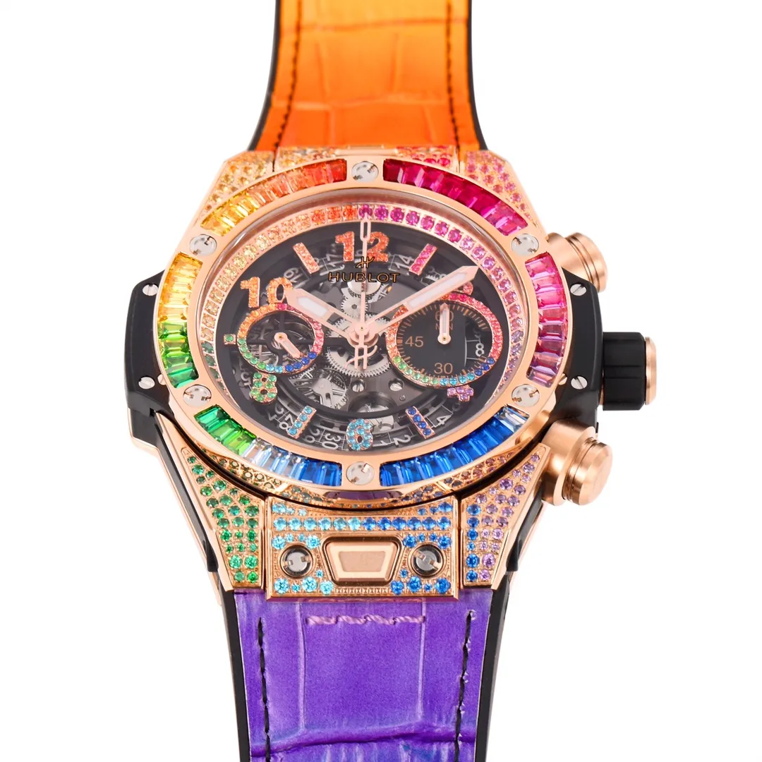 TW Factory Hublot Big Bang Unico Rainbow Watch – Multicolor, Chronograph, 45mm, Super Clone Edition BestValue 847