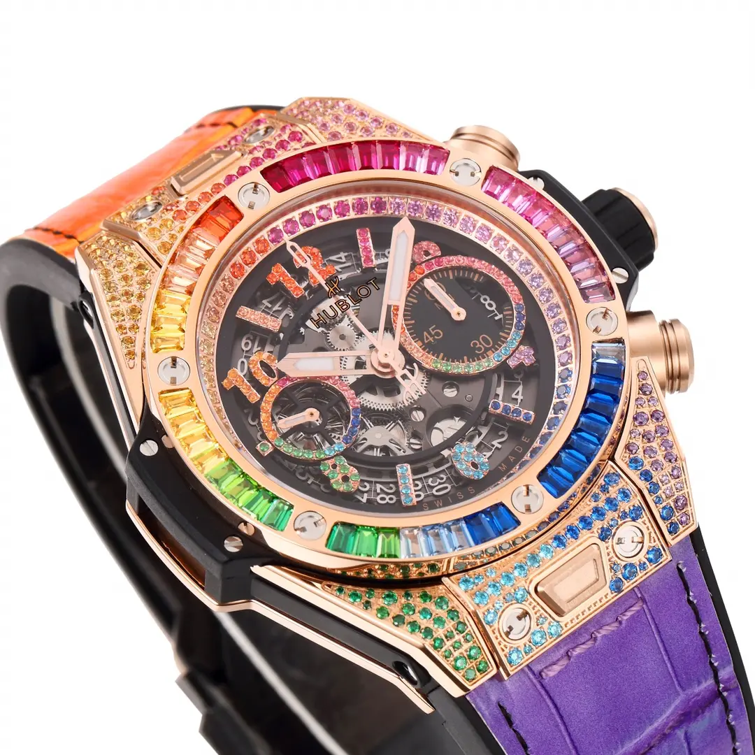 TW Factory Hublot Big Bang Unico Rainbow Watch – Multicolor, Chronograph, 45mm, Super Clone Edition BestValue 847