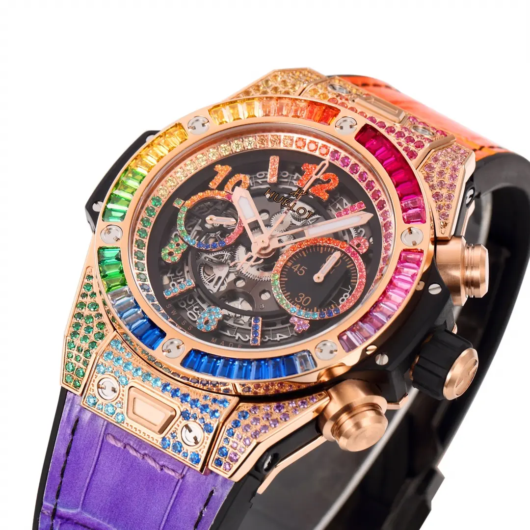 TW Factory Hublot Big Bang Unico Rainbow Watch – Multicolor, Chronograph, 45mm, Super Clone Edition BestValue 847