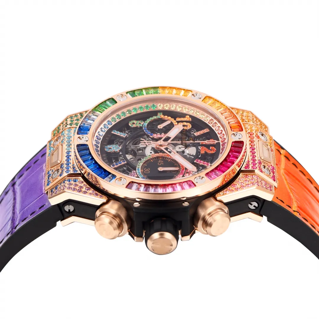 TW Factory Hublot Big Bang Unico Rainbow Watch – Multicolor, Chronograph, 45mm, Super Clone Edition BestValue 847