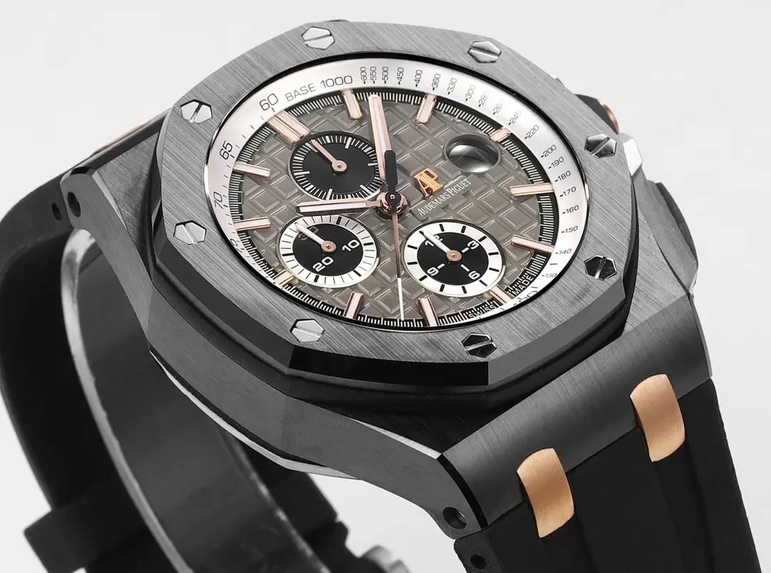 ZF Factory Audemars Piguet Royal Oak Offshore Chronograph Black Ceramic Rose Gold –  Super Clone Watch Original 2300