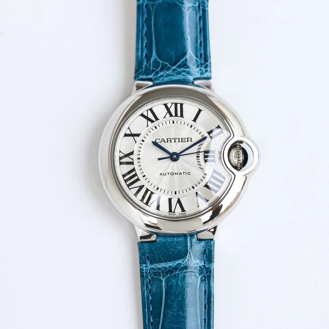Cartier Ballon Bleu 1450 Blue Leather Replica Watch –  Fake Cartier Watch Design Stylish 2745