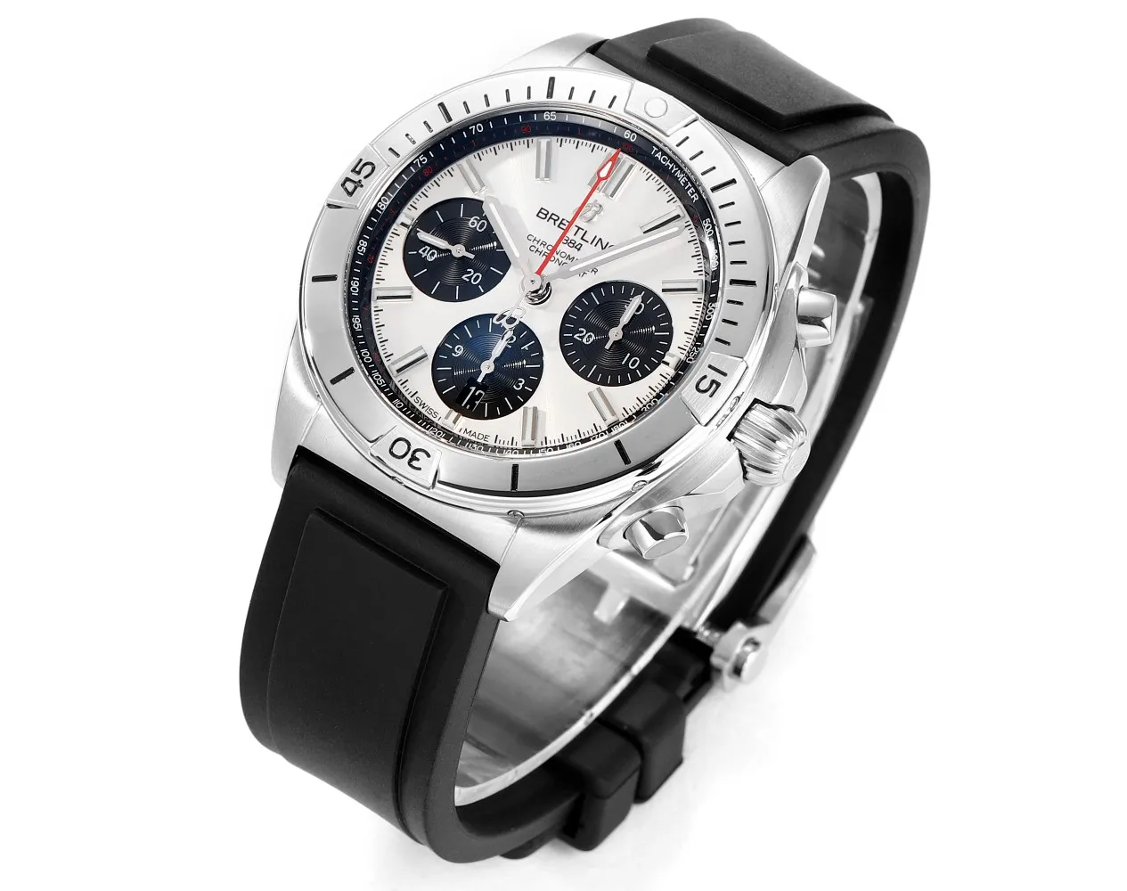 Classic BLS Factory Breitling Chronomat B01 Automatic Chronograph Watch – Silver Case, White Panda Dial 2670
