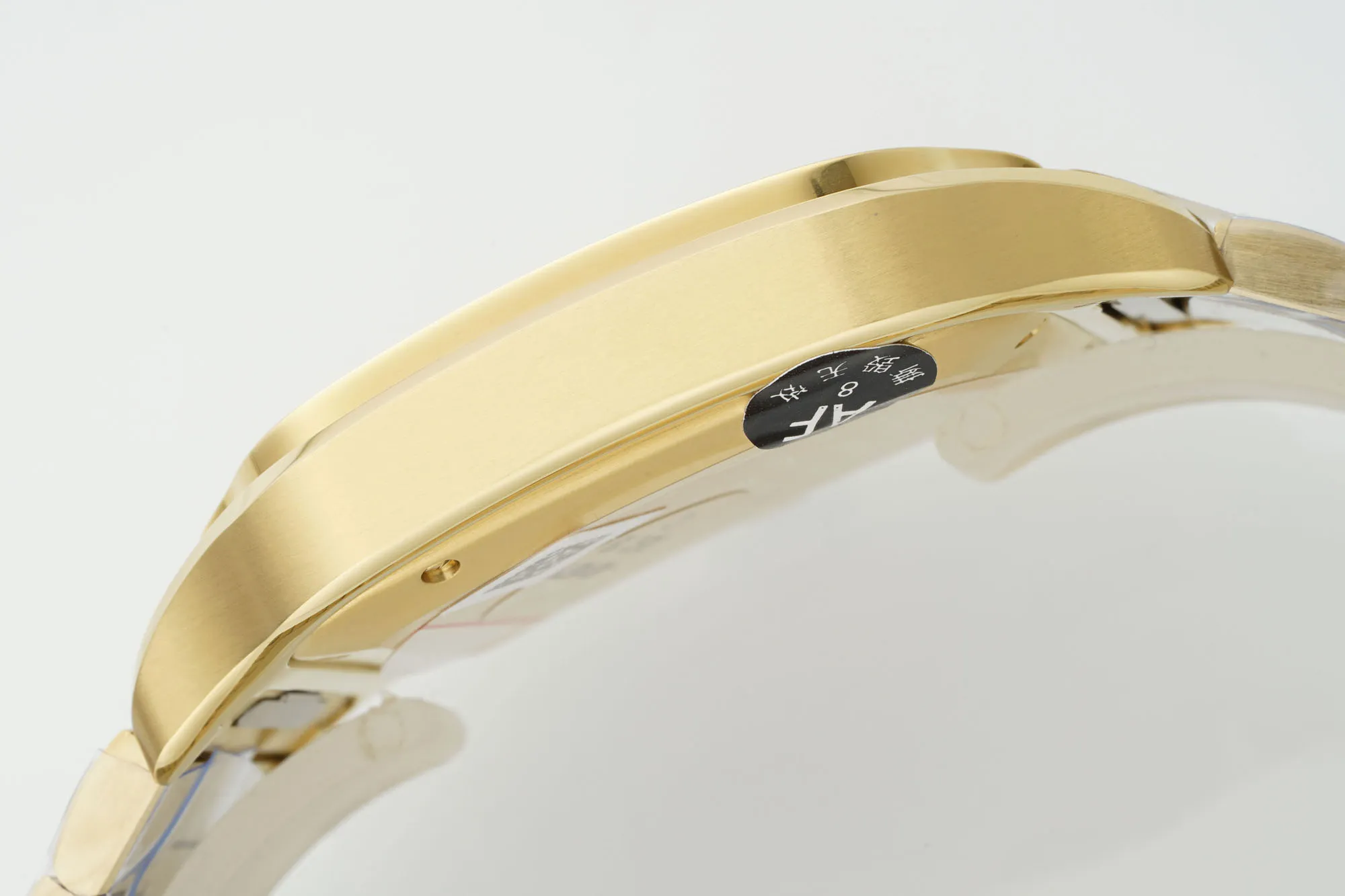 Bold AF Factory Cartier Santos de Cartier Large Automatic Yellow Gold Watch with White Roman Numeral Dial and Steel Bracelet 2769