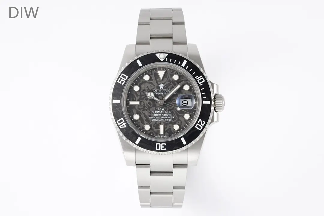 Rolex Submariner PARAKEET – Custom Black Carbon Fiber Dial,  Stainless Steel Timepiece WrinkleFree 328