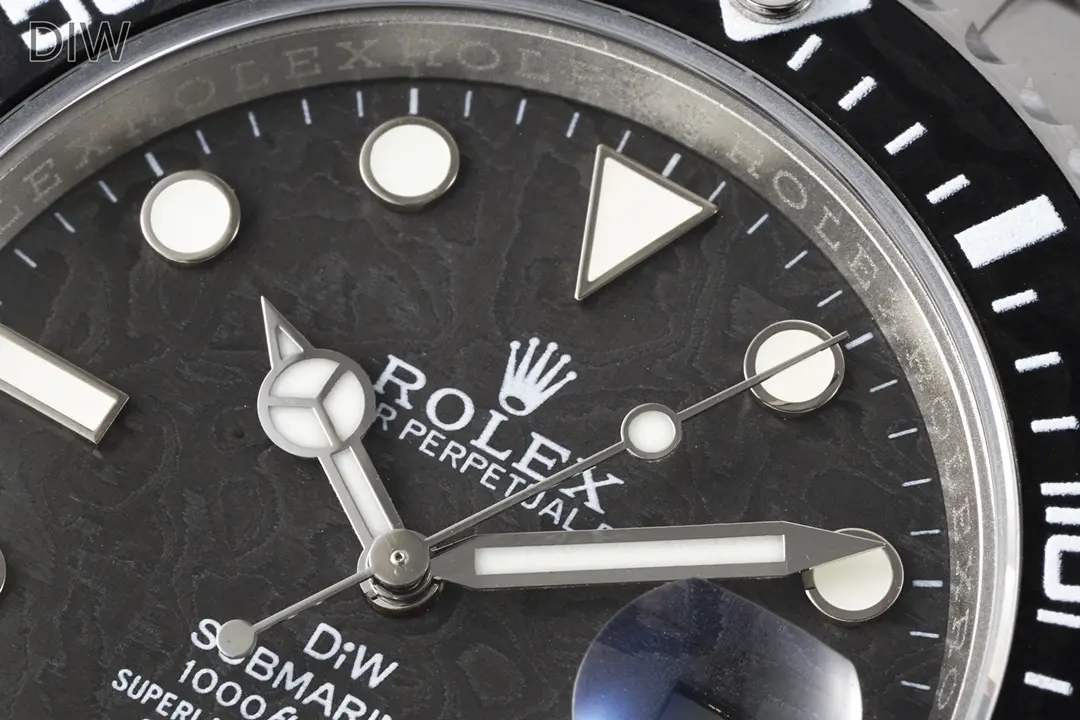 Rolex Submariner PARAKEET – Custom Black Carbon Fiber Dial,  Stainless Steel Timepiece WrinkleFree 328