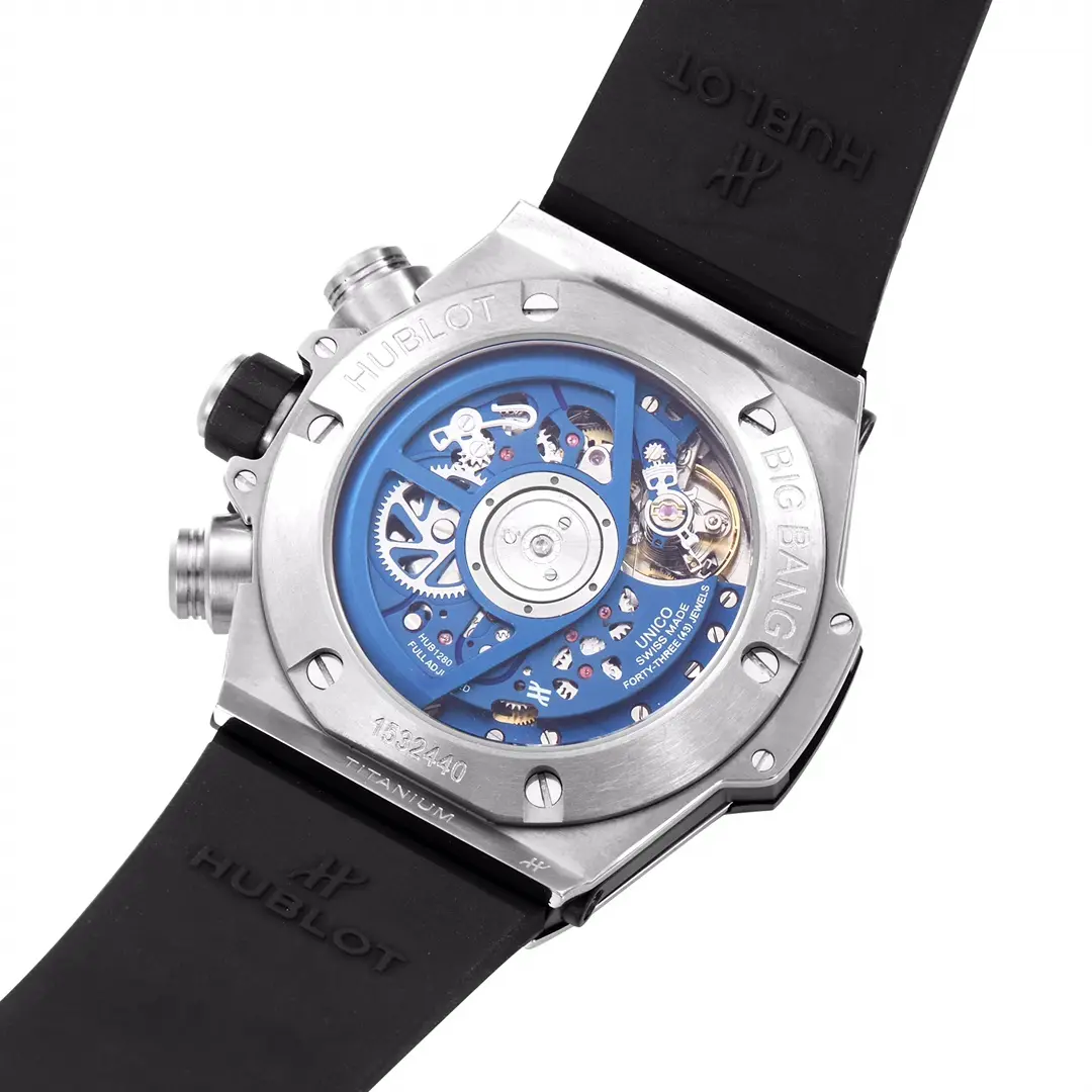 Trendy WWF Factory Hublot Big Bang Watch – Blue Chronograph with Skeleton Dial, Automatic Movement, Titanium Case, Super Clone Design 832