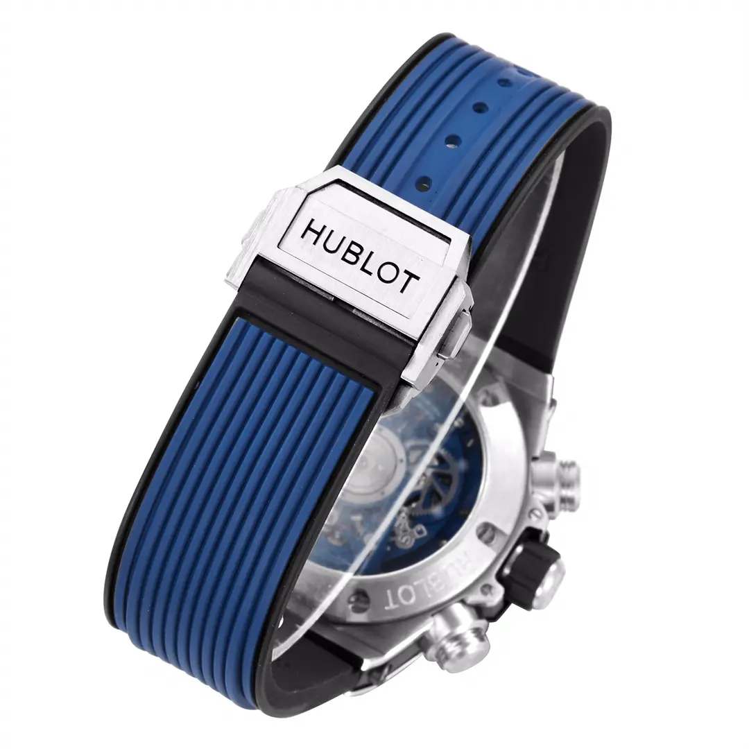 Trendy WWF Factory Hublot Big Bang Watch – Blue Chronograph with Skeleton Dial, Automatic Movement, Titanium Case, Super Clone Design 832