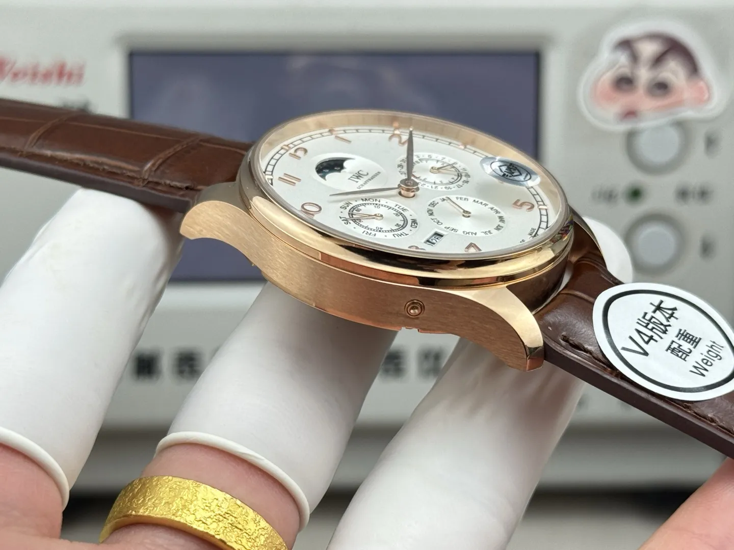 APS Factory IWC Portugieser Perpetual Calendar Rose Gold Case White Dial Brown Leather Strap Men’s Luxury Watch Efficient 4299