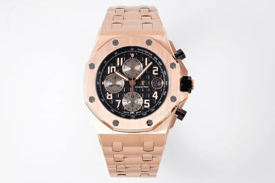 BF Factory Audemars Piguet Royal Oak Offshore Rose Gold Black Dial Chronograph – Super Clone Watch EasyCare 4692