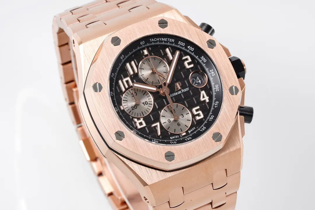 JH Factory Audemars Piguet Royal Oak Offshore Rose Gold Black Dial Chronograph – Super Clone Watch Breathable 1842