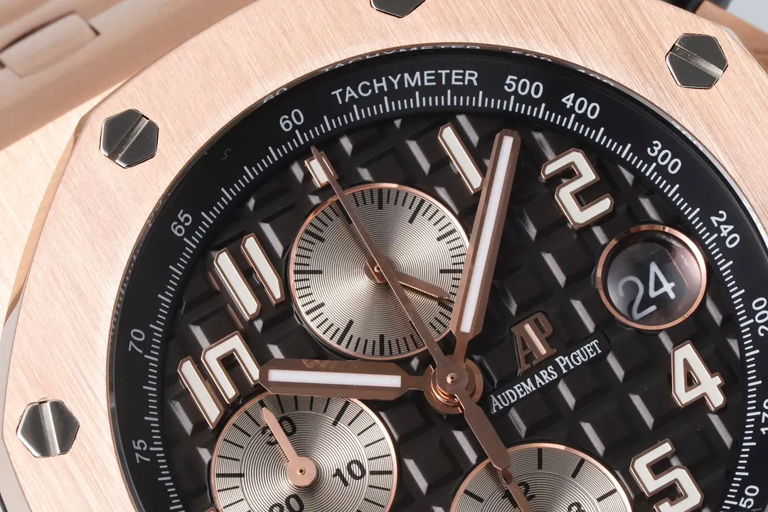 JH Factory Audemars Piguet Royal Oak Offshore Rose Gold Black Dial Chronograph – Super Clone Watch Breathable 1842