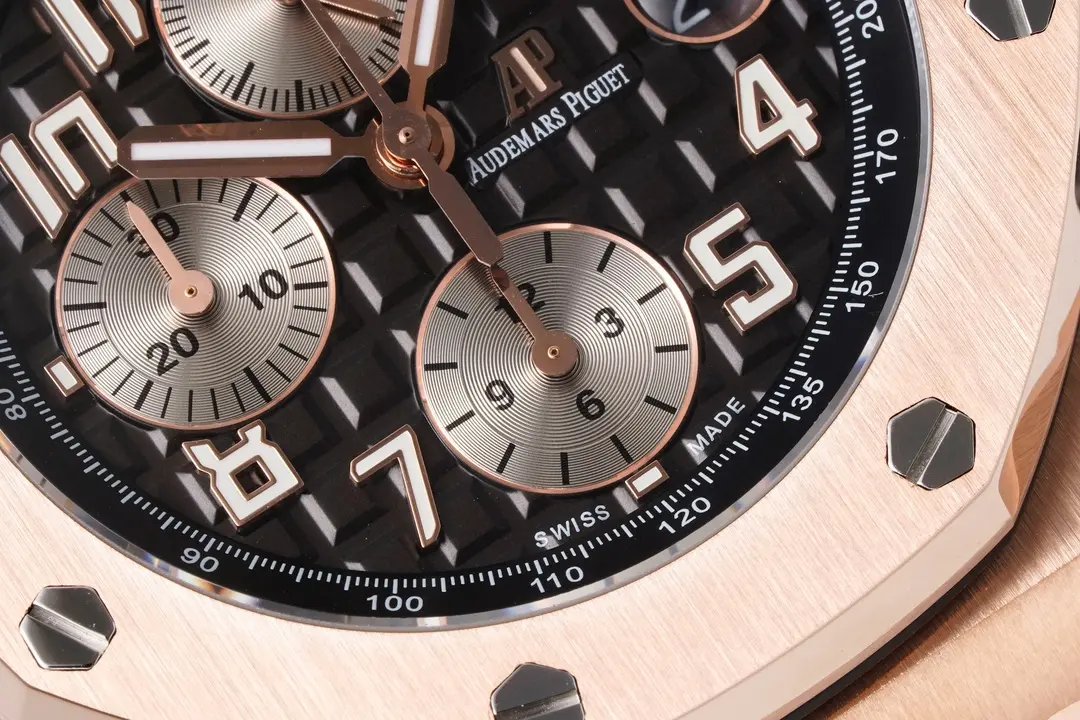 JH Factory Audemars Piguet Royal Oak Offshore Rose Gold Black Dial Chronograph – Super Clone Watch Breathable 1842